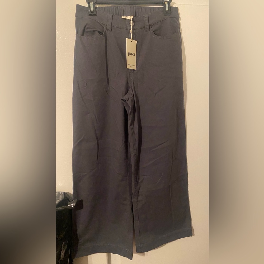Pact Women's Wide Leg Pants in Charcoal Gray